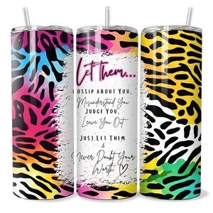 20oz Skinny Stainless Steel Tumbler, Let Them Quote